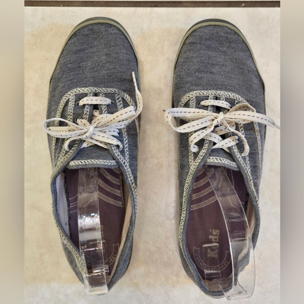 Keds Gray Wool Blend Sneakers with White Accents